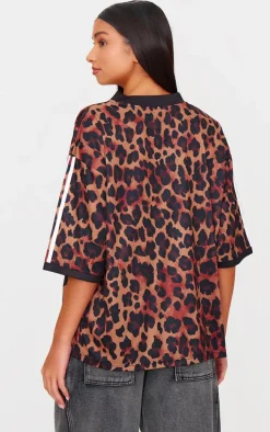 Brown Leopard Print Football Jersey