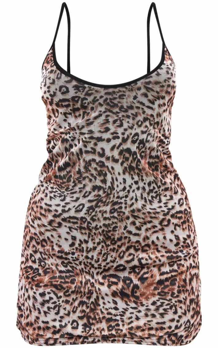 Brown Leopard Print Shift Dress