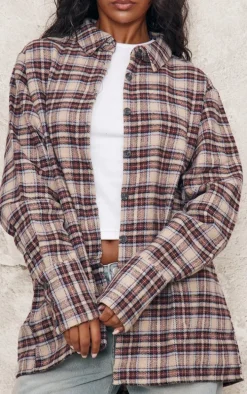 Brown Oversized Flannel Shirt