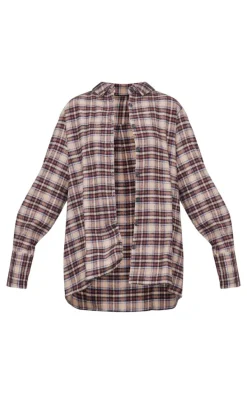 Brown Oversized Flannel Shirt