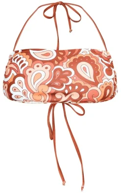 Brown Reversible Multiway Ruched Side Bikini Top