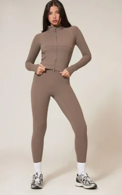 Brown Sculpt Gym High Waist Leggings