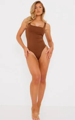 Brown Seamless Lingerie Bodysuit