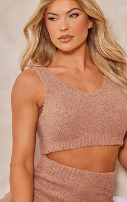 Brown Teddy Knit Bralet