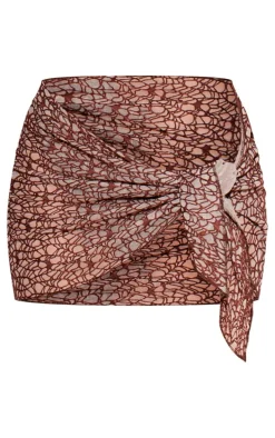 Brown Textured Mini Beach Sarong