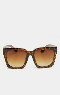 Brown Tortoise Oversized Square Sunglasses