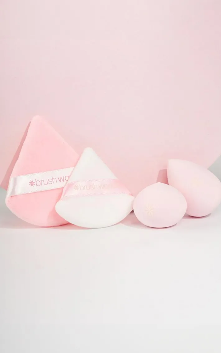 Brushworks Blend & Set Makeup Sponge And Puff Set