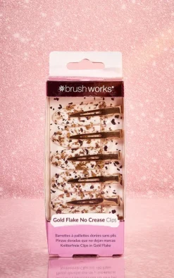 Brushworks Gold Flake No Crease Clips 6 Pack