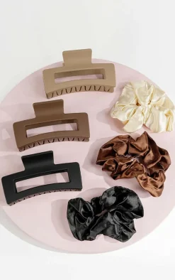 Brushworks Natural Hair Clip & Scrunchie Set