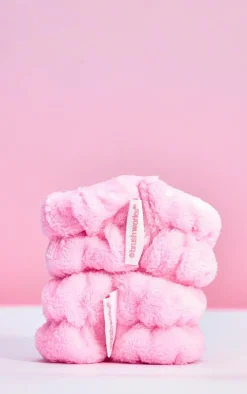 Brushworks Pink Microfibre Wrist Washbands - 1 Set