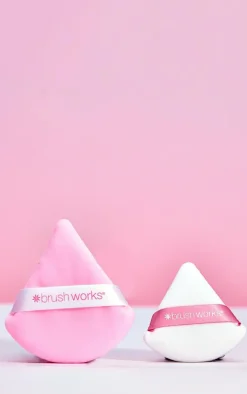 Brushworks Pink Triangular Powder Puff Duo