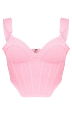 Bubblegum Pink Bandage Dip Hem Bust Cup Corset