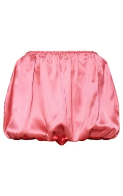 Bubblegum Pink Satin Micro Mini Puffball Skirt
