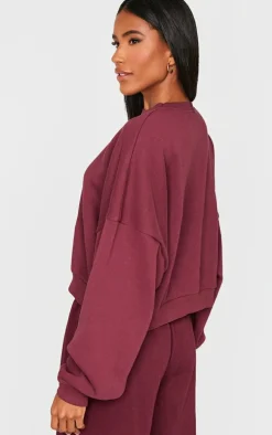 Burgundy Boxy Oversized Sweatshirt