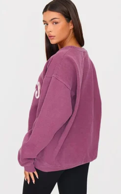 Burgundy Cherry Printed Sweatshirt