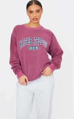 Burgundy Mayfair Athletics Oversized Sweatshirt
