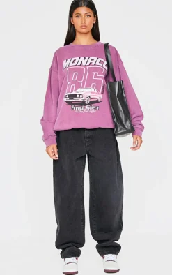 Burgundy Monaco 86 Printed Sweatshirt