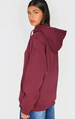 Burgundy Oversized Sweat Hoodie