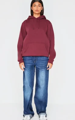 Burgundy Oversized Sweat Hoodie