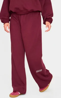 Burgundy Studio Archives Embroidered Thin Waistband Drop Crotch Sweatpants