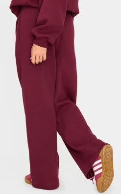 Burgundy Studio Archives Embroidered Thin Waistband Drop Crotch Sweatpants