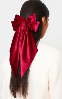 Burgundy Velvet Oversized Bow Bauble