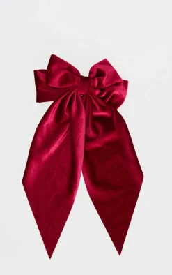 Burgundy Velvet Oversized Bow Bauble
