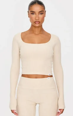 Butter Cream Brushed Rib Square Neck Underlayer Top