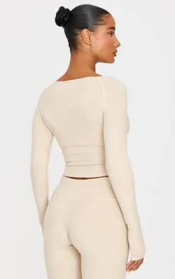 Butter Cream Brushed Rib Square Neck Underlayer Top