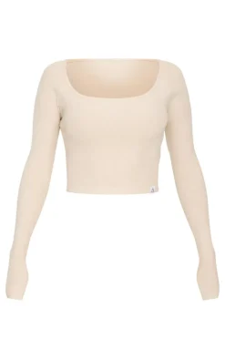 Butter Cream Brushed Rib Square Neck Underlayer Top