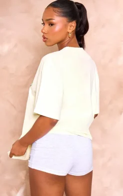 Butter Cream Margarita Printed Oversized T Shirt