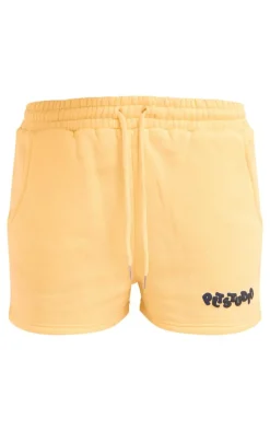 Butter Yellow PLT Studio Archive Puff Print Drawstring Sweat Shorts