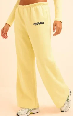Butter Yellow PLT Studio Archive Puff Print Thin Waistband Sweatpants