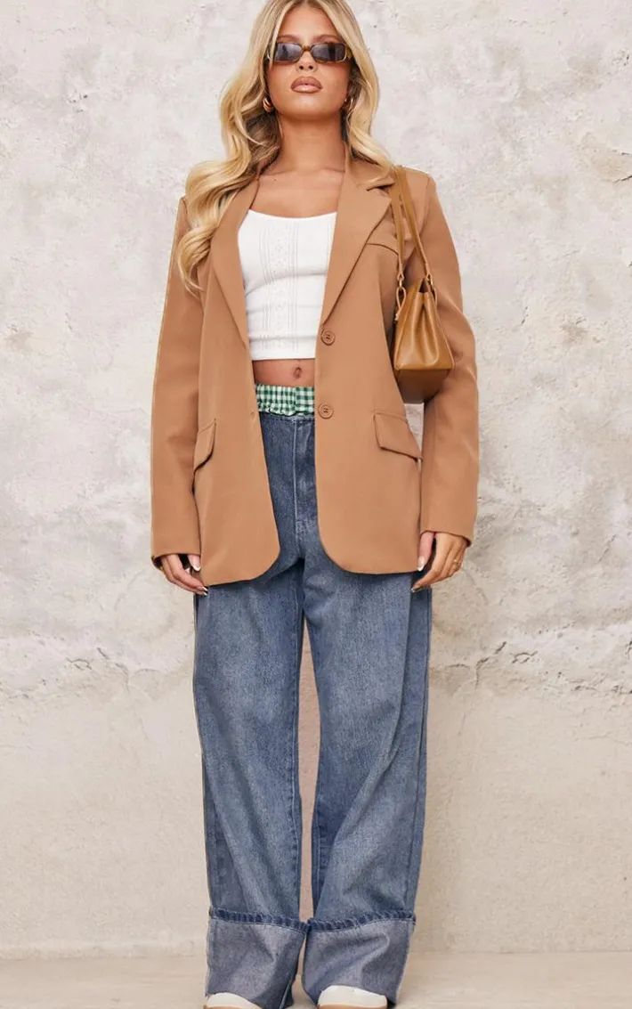 Camel Oversized Structured Blazer