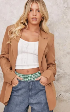 Camel Oversized Structured Blazer