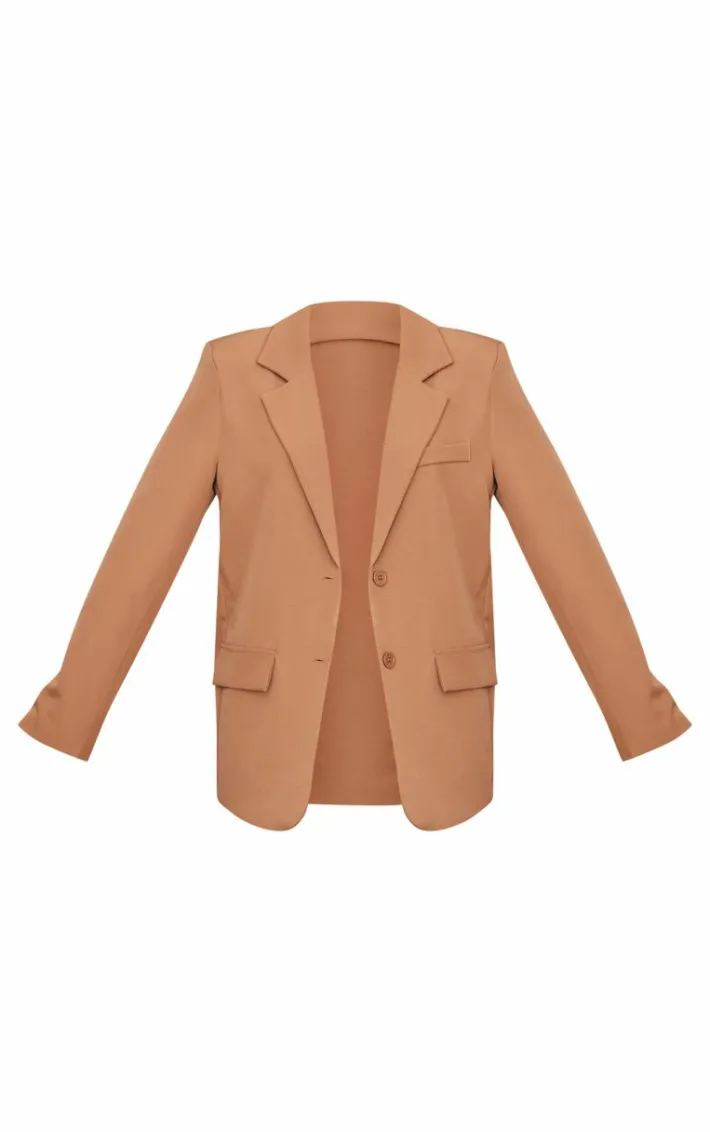 Camel Oversized Structured Blazer