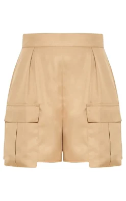 Camel Pocket Detail Cargo Shorts
