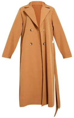 Camel Structured Midi Trench Coat