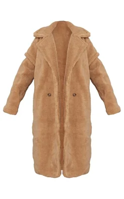 Camel Teddy Bear Borg Coat