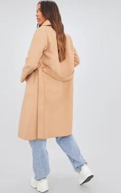 Camel Veronica Waterfall Tie Waist Coat