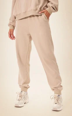 Camel Washed Oversized Cuffed Sweatpants