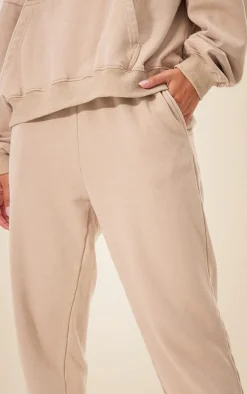 Camel Washed Oversized Cuffed Sweatpants