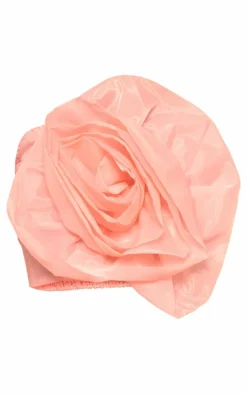 Candy Pink Organza Flower Applique Bandeau Top