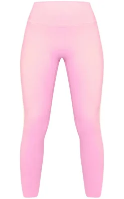 Candy Pink Sculpt Contrast Detail High Waist Gym Leggings