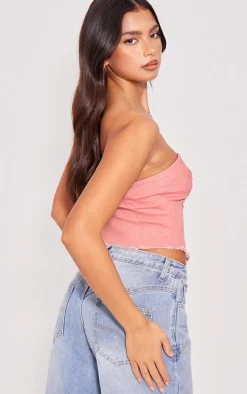 Candy Pink Star Applique Stretch Corset Top