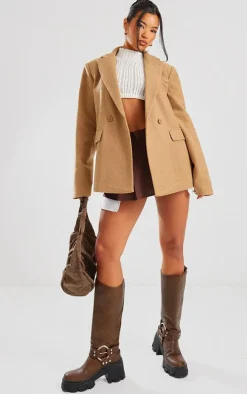 Cappuccino Boucle Tailored Blazer