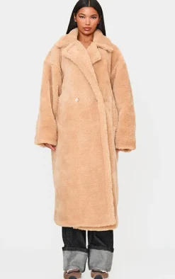 Caramel Plush Teddy Maxi Coat