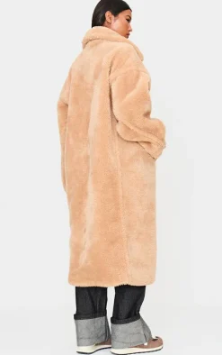 Caramel Plush Teddy Maxi Coat