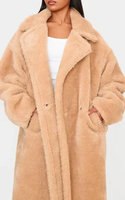Caramel Plush Teddy Maxi Coat