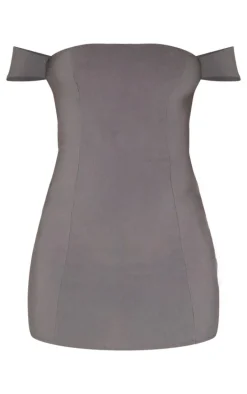 Charcoal Bardot Bengaline Bodycon Dress